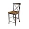 International Concepts X-Back CounterHeight Stool, 24" Seat Height, Hickory/Washed Coal S45-6132 - alternate 1